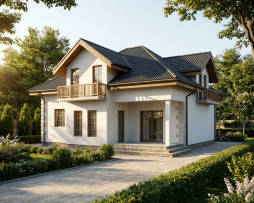 Projekat kuće Apis, savremene kuće sa potkrovljem. Planovi kuća za porodični život.