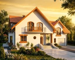 Projekat kuće sa potkrovljem i garažom Adonis